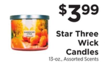 ShopRite Star three wick candles offer