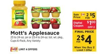 ShopRite Applesauce offer