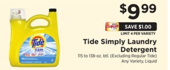ShopRite Simply laundry detergent offer