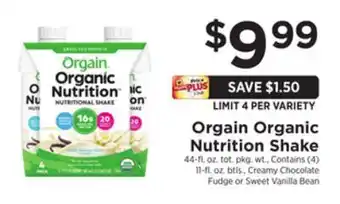 ShopRite Orgain organic nutrition shake offer