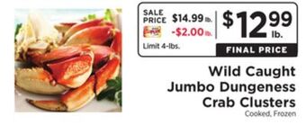 ShopRite Wild caught jumbo dungeness crab clusters offer
