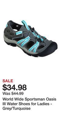 Cabela's World wide sportsman oasis iii water shoes for ladies - grey/turquoise offer