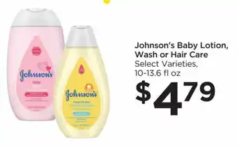 Food 4 Less Johnson's Baby Lotion, Wash or Hair Care Select Varieties, 10-13.6 fl oz offer
