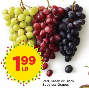 Food 4 Less Red, Green or Black Seedless Grapes offer