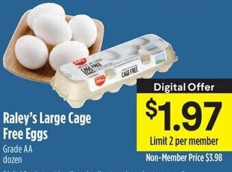 Raley's Raley's Large Cage Free Eggs offer