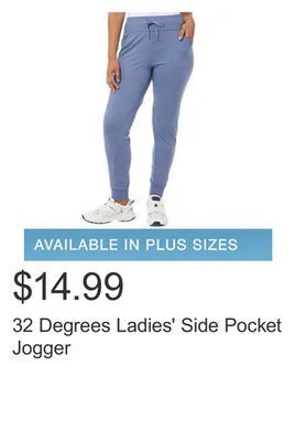 Costco 32 degrees ladies' side pocket jogger offer