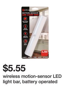 Five Below Wireless motion-sensor led light bar, battery operated offer