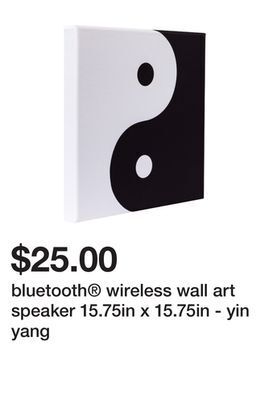 Five Below Bluetooth® wireless wall art speaker 15.75in x 15.75in - yin yang offer