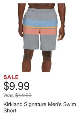 Costco Kirkland signature men's swim short offer