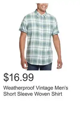 Costco Weatherproof vintage men's short sleeve woven shirt offer