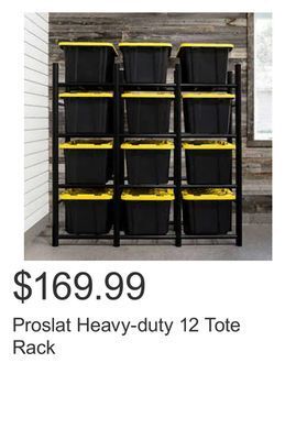Costco Proslat heavy-duty 12 tote rack offer