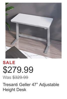Costco Tresanti geller 47 adjustable height desk offer