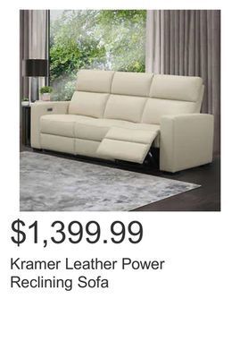 Costco Kramer leather power reclining sofa offer