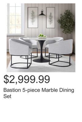 Costco Bastion 5-piece marble dining set offer