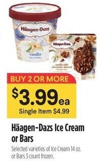 Raley's Haagen-Dazs Ice Cream or Bars offer