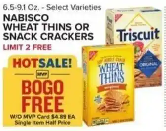 Food Lion 6.5-9.1 Oz.- Select Varieties NABISCO WHEAT THINS OR SNACK CRACKERS offer