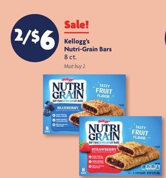 Family Dollar Kellogg's nutri-grain bars offer