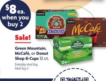 Family Dollar Green mountain, mccafé, or donut shop k-cups offer
