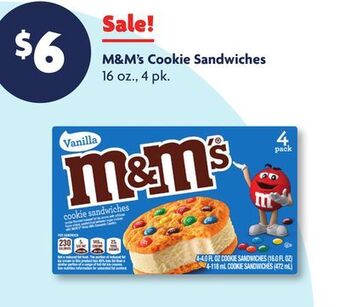 Family Dollar M & m' s cookie sandwiches offer