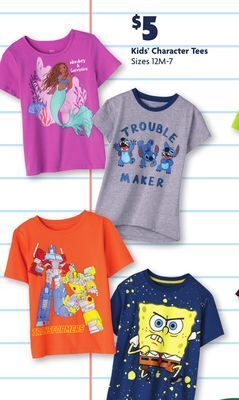 Family Dollar Kids' character tees offer