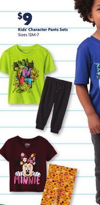 Family Dollar Kids' character pants sets offer