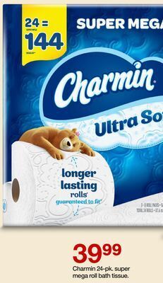 Target Charmin 24-pk. super mega roll bath tissue offer