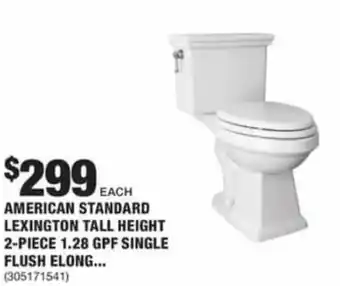 The Home Depot American Standard Lexington Tall Height 2-Piece 1.28GPF Single offer