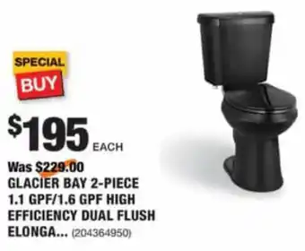 The Home Depot Glacier Bay 2-Piece 1.1 GPF/1.6 Gpf High Effieciency Dual Flush offer