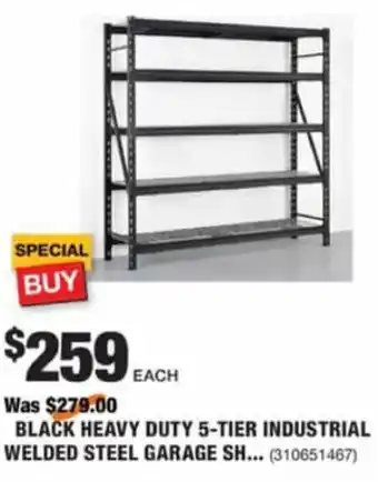 The Home Depot Black Heavy Duty 5-Tier Industrial Welded Steel Garage offer