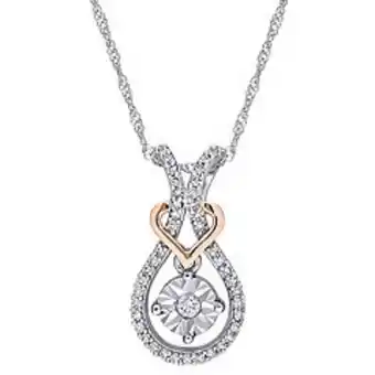 Kohl's Stella grace two tone 10k gold 1/5 carat t.w. diamond teardrop heart pendant offer