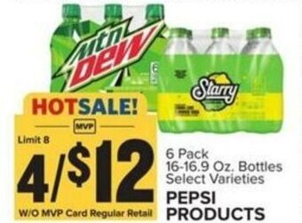 Food Lion 6 Pack 16-16.9 Oz. Bottles Select Varieties Pepsi Products offer
