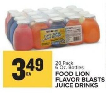 Food Lion 20 Pack 6 Oz. Bottles FOOD LION FLAVOR BLASTS JUICE DRINKS offer