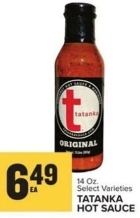 Food Lion 14 Oz. Select Varieties TATANKA HOT SAUCE offer