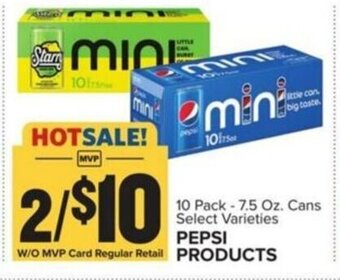 Food Lion 10 Pack -7.5 Oz. Cans Select Varieties PEPSI PRODUCTS offer