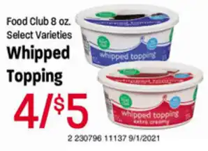 Ridleys Family Markets Whipped Topping 8 oz offer