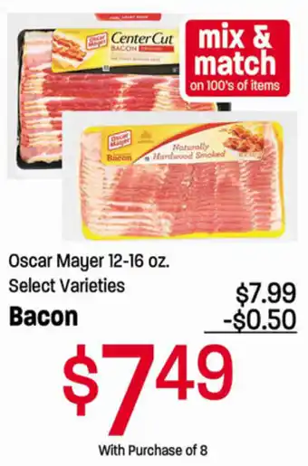 Ridleys Family Markets Oscar Mayer 12-16 oz Bacon offer