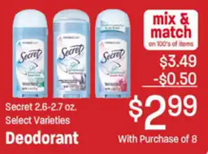 Ridleys Family Markets Deodorant 2.6-2.7 oz offer