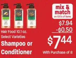 Ridleys Family Markets Shampoo Or Conditioner 10.1 oz offer