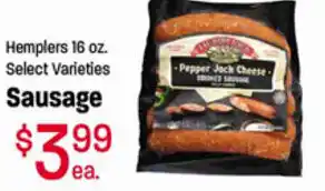Ridleys Family Markets Hemplers Sausage 16 oz offer