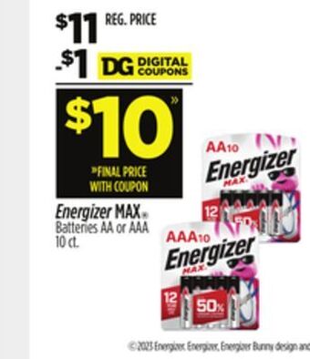 Dollar General Energizer max® offer