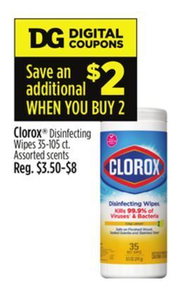 Dollar General Clorox® disinfecting wipes offer