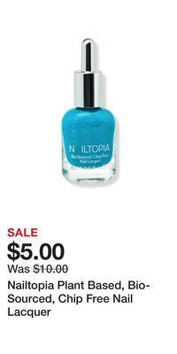 Ulta Beauty Nailtopia plant based, bio-sourced, chip free nail lacquer offer
