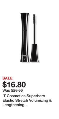 Ulta Beauty It cosmetics superhero elastic stretch volumizing & lengthening mascara offer
