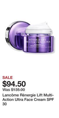 Ulta Beauty Lancôme rènergie lift multi-action ultra face cream spf 30 offer