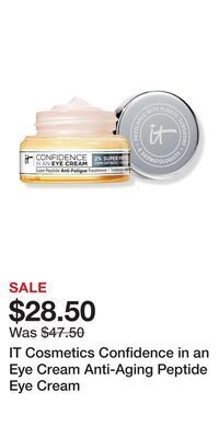 Ulta Beauty It cosmetics confidence in an eye cream anti-aging peptide eye cream offer