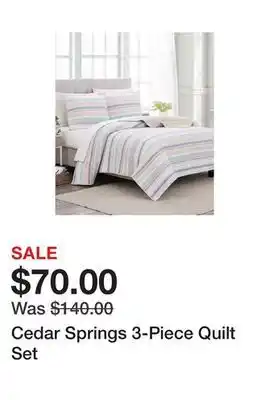 Belk Cedar springs 3-piece quilt set offer