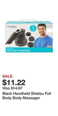 Big Lots Black handheld shiatsu full body body massager offer