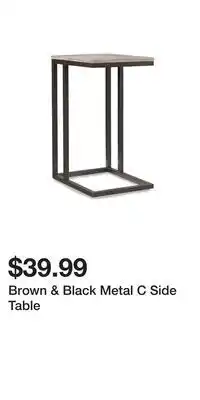 Big Lots Brown & black metal c side table offer
