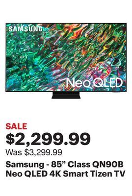 Best Buy Samsung - 85 class qn90b neo qled 4k smart tizen tv offer