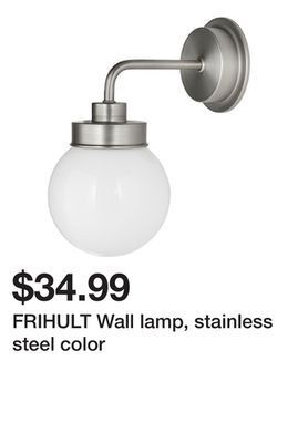 Ikea Frihult wall lamp, stainless steel color offer